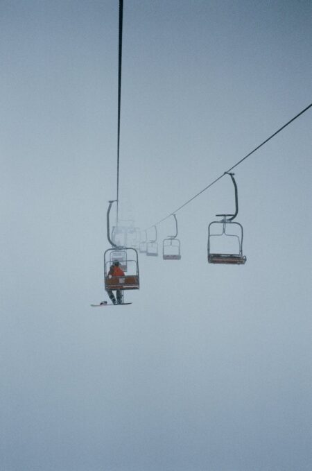 person on a ski lift