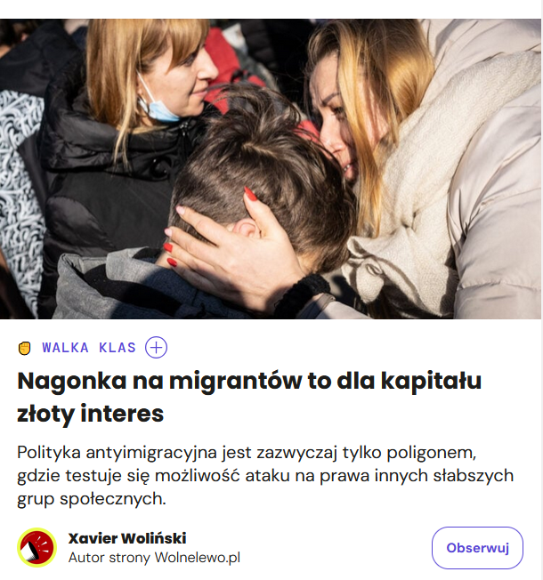Nowy tekst w KP: Nagonka na migrantów to dla kapitału złoty interes