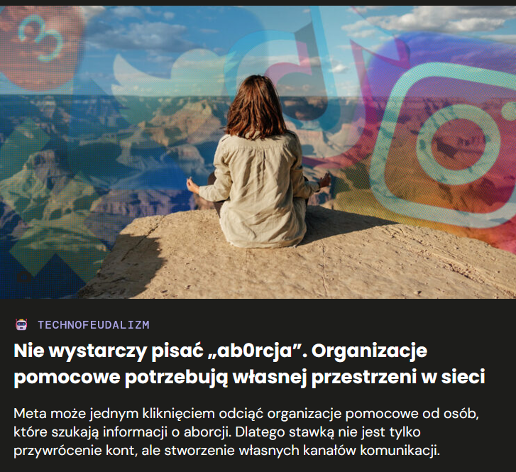 Meta, blokady, aborcja i kryzys cyfrowej przestrzeni publicznej